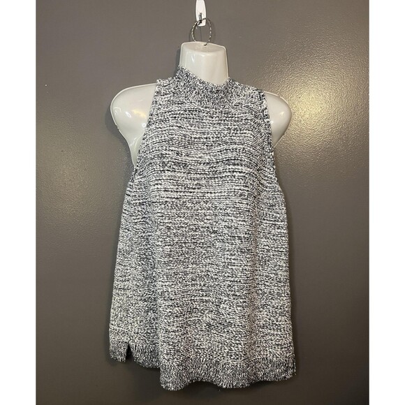 GAP Sleeveless Sweater Womens XL Tall Gray Marled Mock Neck Knit Top Heathered - Picture 1 of 8